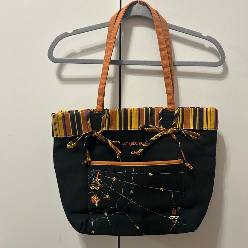 Longaberger Halloween Tote Bag - Black and Orange